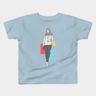 Gril Black And White Outfit Kids T-Shirt